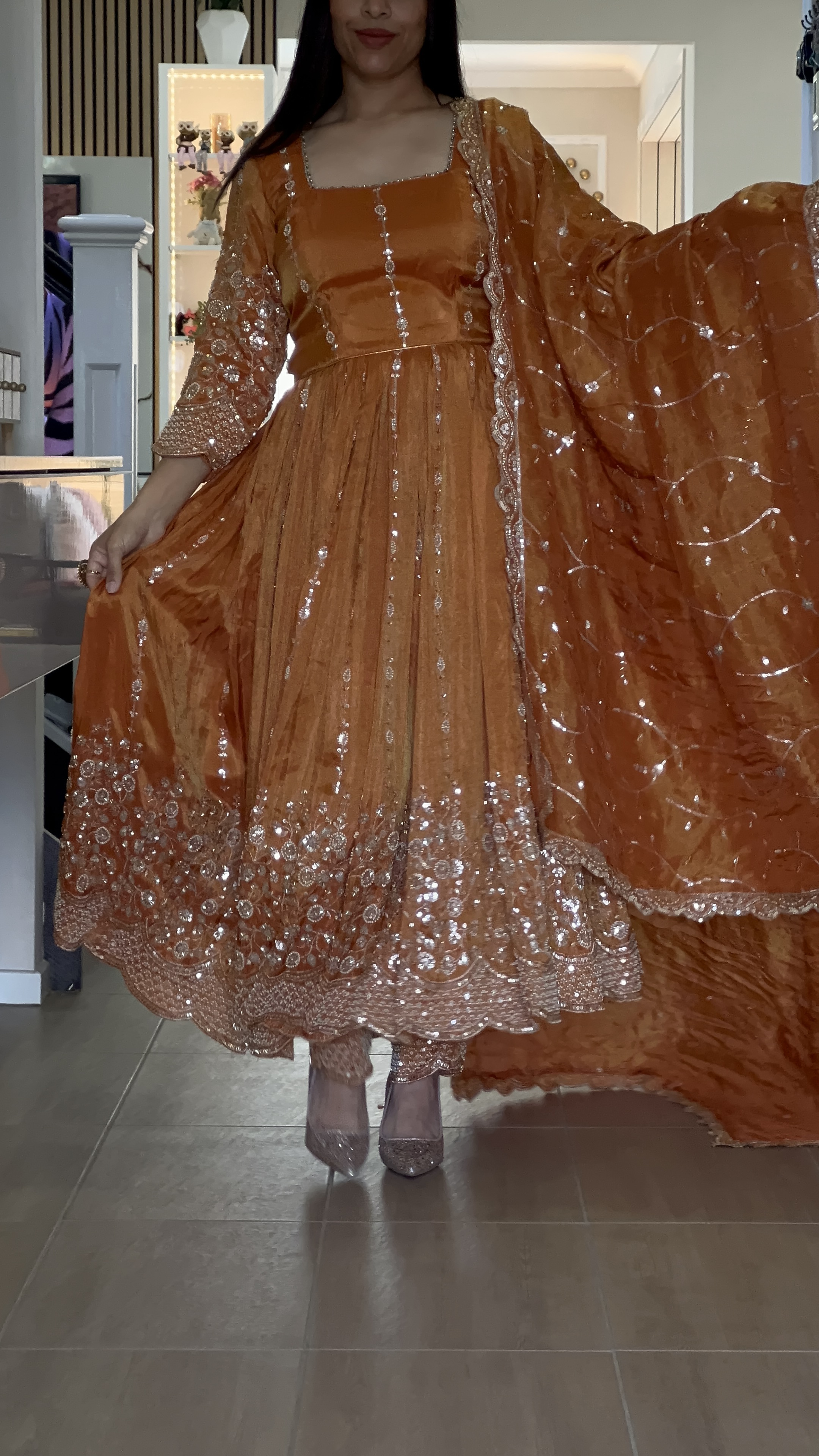 Rust Orange Anarkali — Featured Collection